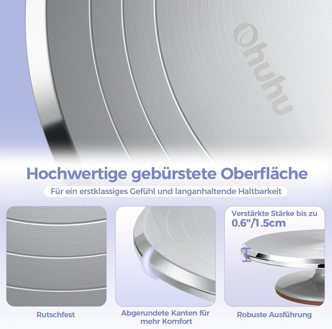 Tortenplatte Drehbar, Ohuhu Drehbare Tortenplatte 30 cm, Aluminiumlegierung Tortenständer Drehteller