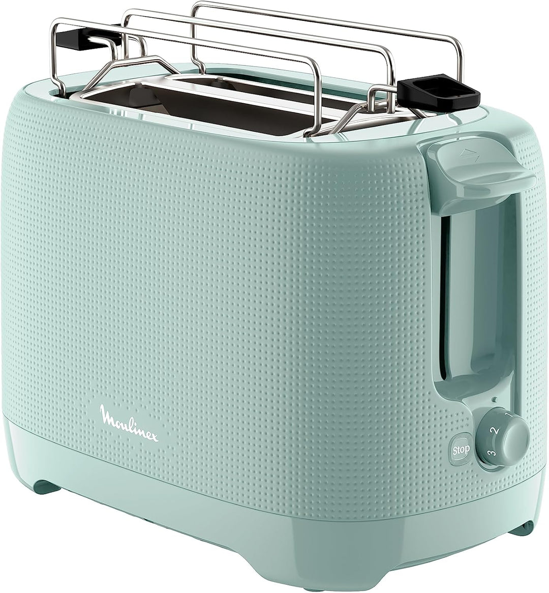 Moulinex Morning Toaster, 7 Bräunungsstufen, Brötchen-Aufsatz, Stopp-Funktion, extrabreite Schlitze,