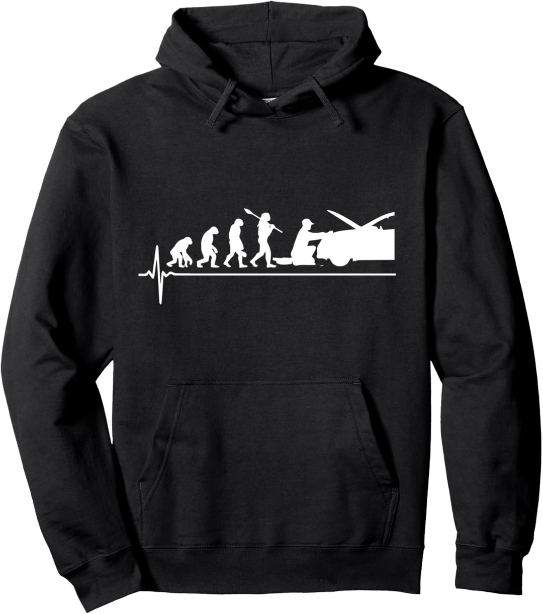 Mechatroniker Mechaniker Herzschlag Evolution Werkstatt Pullover Hoodie