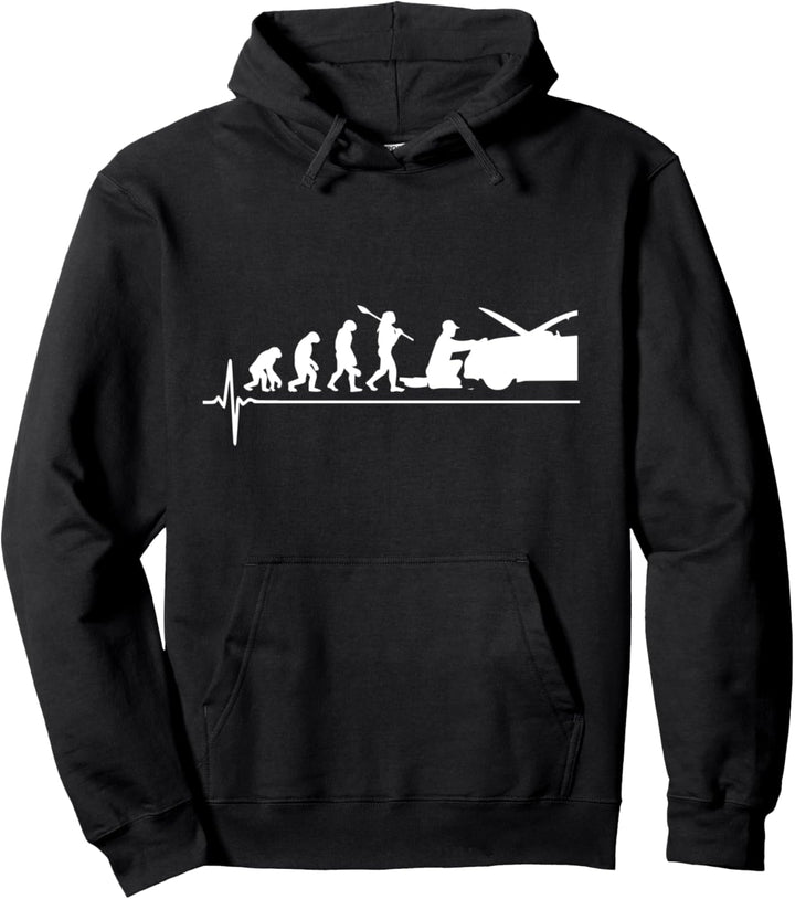 Mechatroniker Mechaniker Herzschlag Evolution Werkstatt Pullover Hoodie