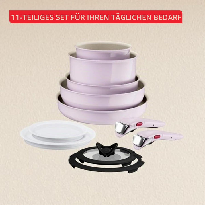 Tefal Ingenio Serenity Kochgeschirr, 11-teilig, Komplett-Edition, Antihaftbeschichtung, Induktion, s