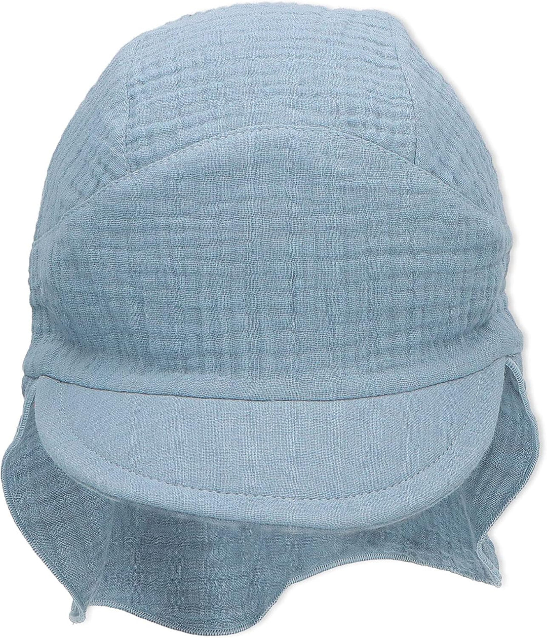 Sterntaler Unisex Schirmmütze mit Nackenschutz Musselin Sonnenhut 49 hellblau, 49 hellblau