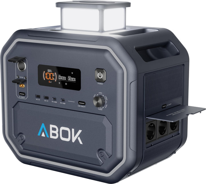 ABOK Ark2500 Tragbare Powerstation, 2160Wh LiFePO4, 2500W AC, USV & App, Solargenerator mit AC+Solar