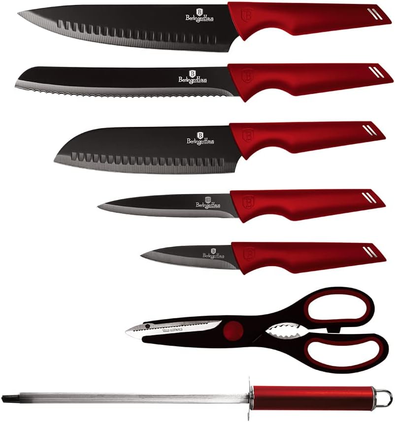 Berlinger Haus - BH/2686-8 Stcs Messer mit einem Acryl -Bordeaux -Unterstützung