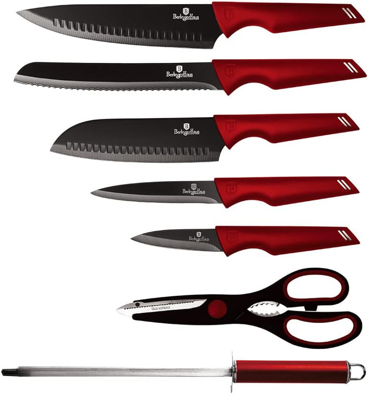 Berlinger Haus - BH/2686-8 Stcs Messer mit einem Acryl -Bordeaux -Unterstützung
