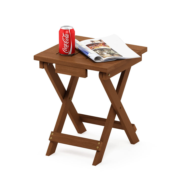 Furinno Tioman Outdoor Klapptisch aus Teaköl, Natur, 34.8 x 35.81 x 42.67 cm Holz Klein, Holz Klein