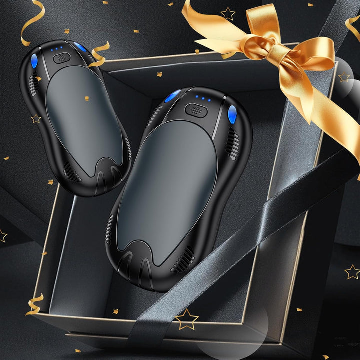 FANDLISS Handwärmer Elektrisch,Taschenwärme mit 10000mAh, Zweiseitige Heizung,Magnetische 2er-Pack,U