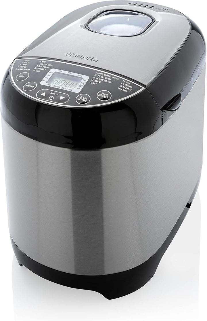 Brabantia BBEK1114 Brotbackautomat - Brotbackmaschine - 19 Programme - Zeitvorwahl 15 Stunden - Warm