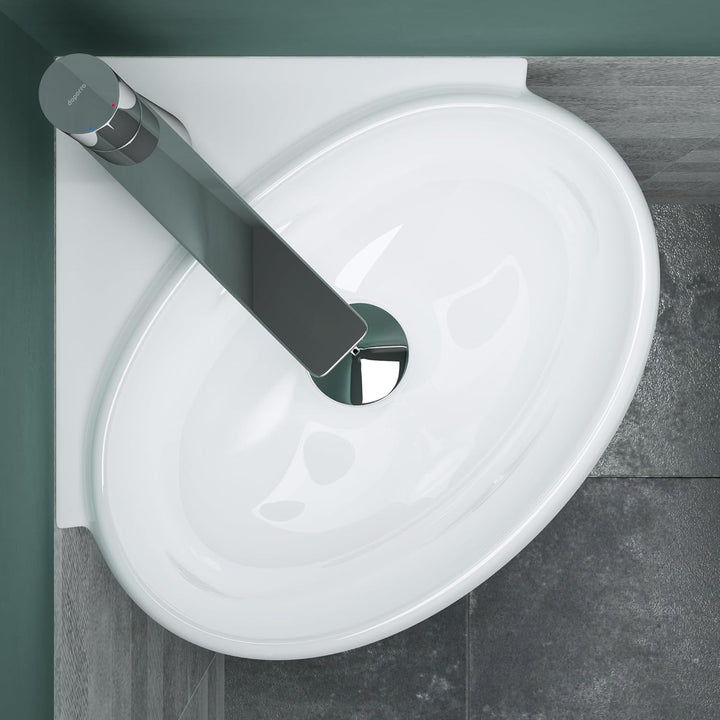 Mai & Mai Hängewaschbecken Klein Waschschale BTH: 39,5x38,5x14,5cm Waschbecken aus Keramik Weiss mit