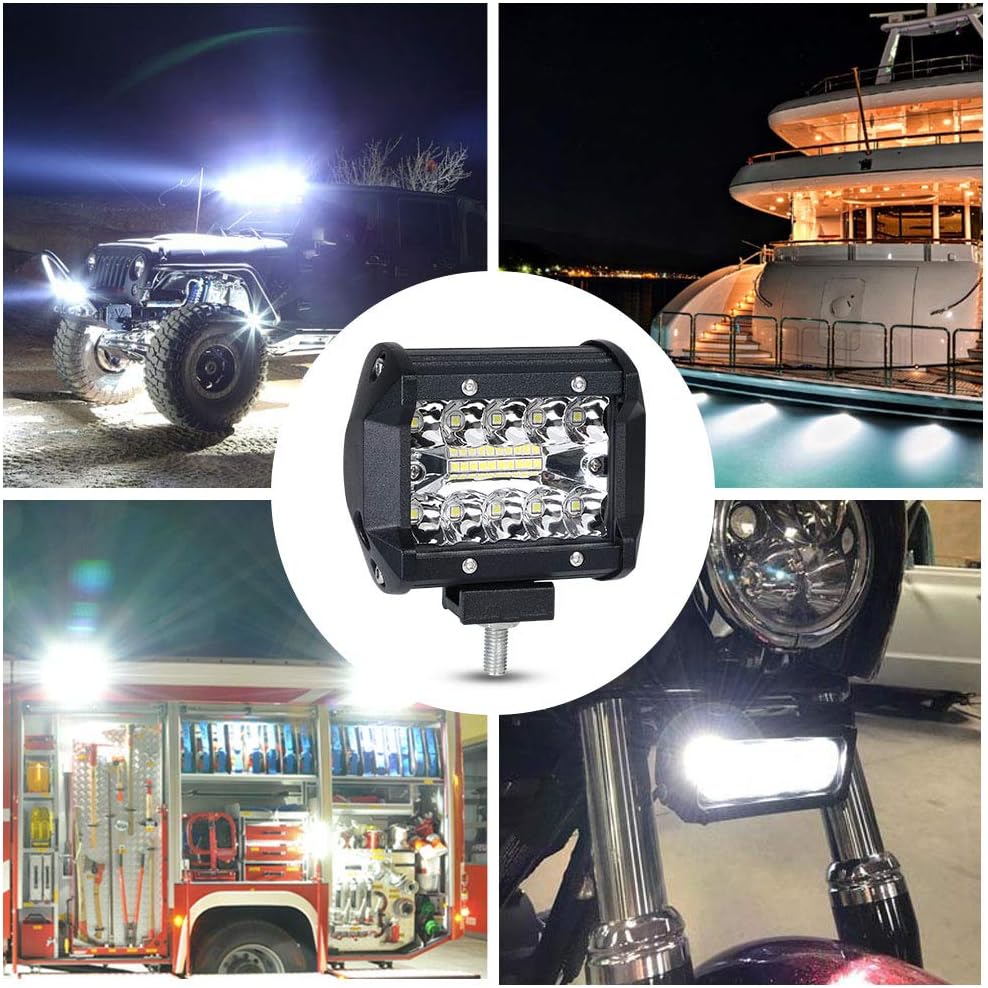URAQT LED Arbeitsscheinwerfer, Scheinwerfer LED Auto, 2x60W Zusatzscheinwerfer, Flutlicht Wasserdich