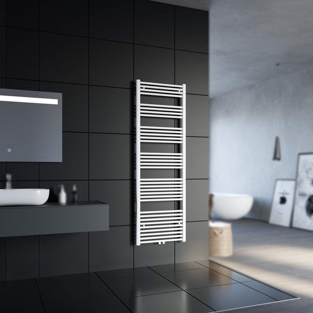 SONNI Badheizkörper 1800x600mm Handtuchtrockner Weiss 821 Watt Design Hantuchwärmer Bad Mittelanschl