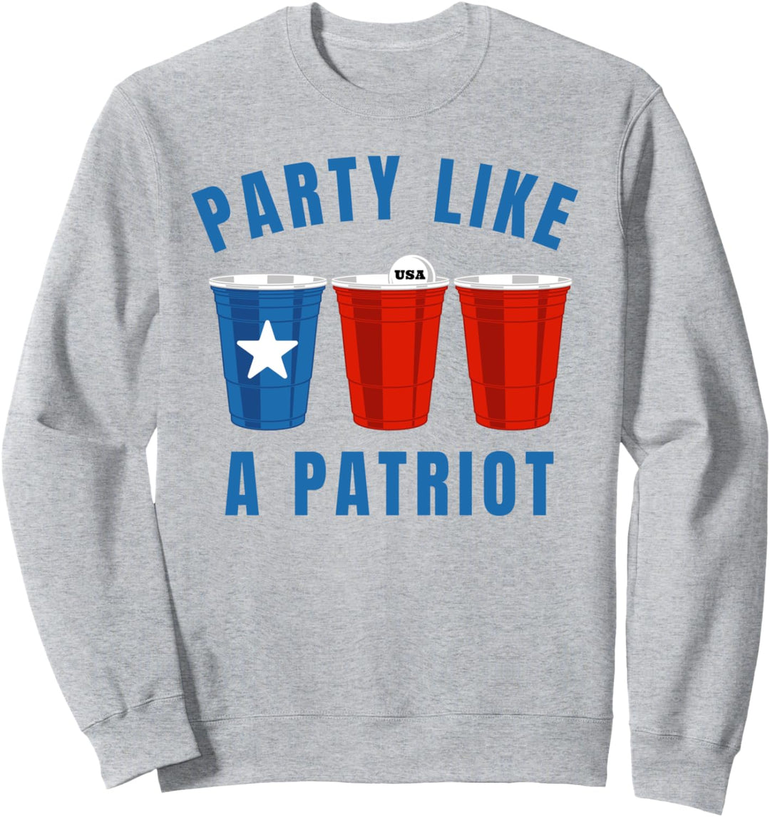 Glücklich vierter Juli Party wie Patriot lustig Bier Pong US Sweatshirt