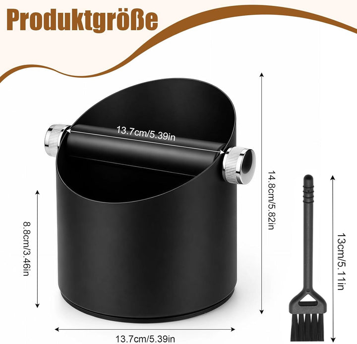 Abklopfbehälter für Siebträger, Edelstahl Gross Espresso Kaffeesatz Abschlagbehälter Knock Box für K