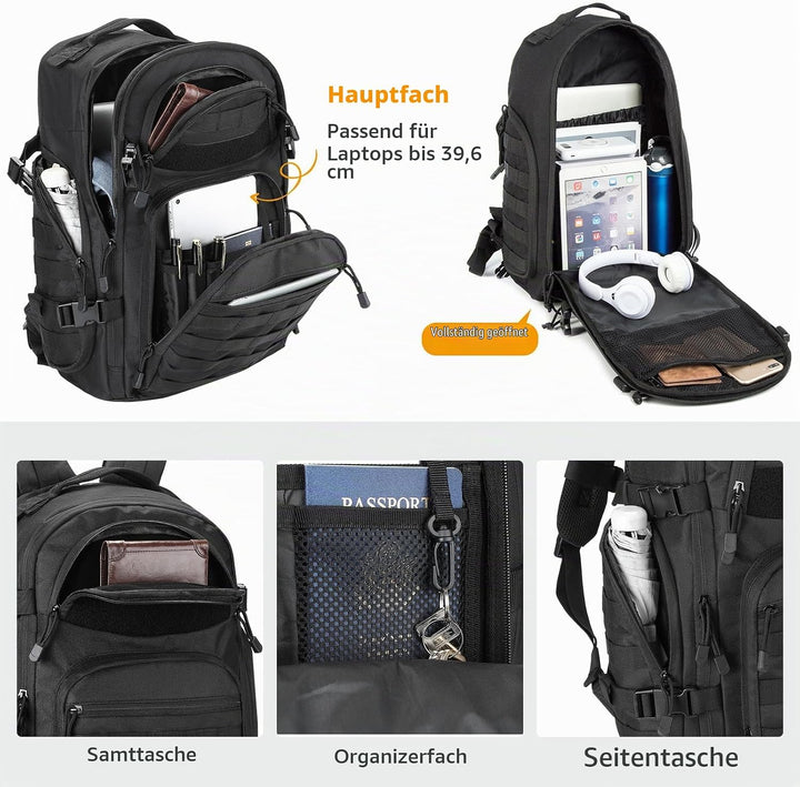 HUNTVP Militär Rucksack 30L 35L Taktischer Rucksack 30L 35L Wanderrucksack Herren Bundeswehr Rucksac