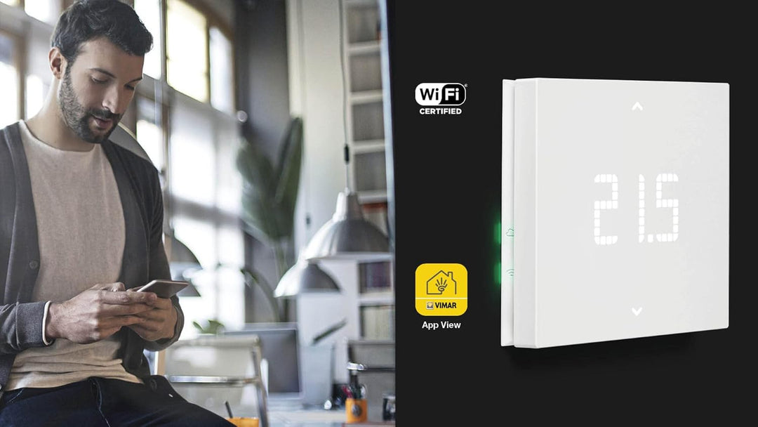 Vimar 02912 Smart Thermostat, kompatibel mit den Sprachassistenten Alexa und Google, lokale Steuerun