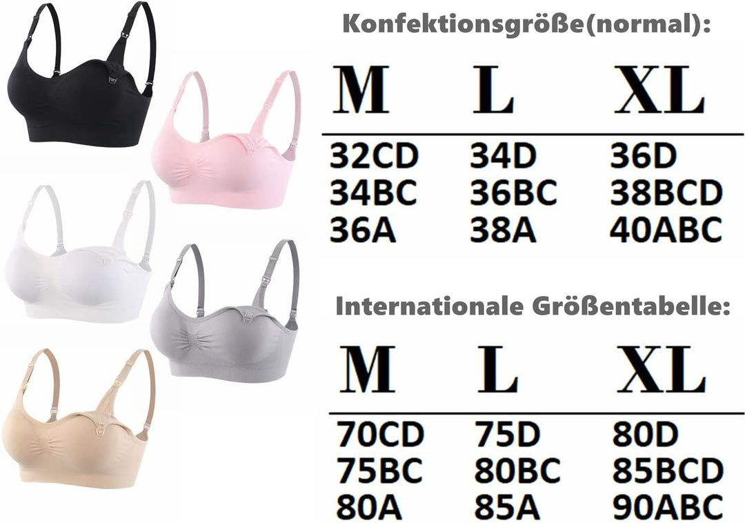 Srizgo Still BH Damen 2er / 5er Pack Schwangerschaft Still-BHS zusätzlichen BH-Verlängerungen Ohne B