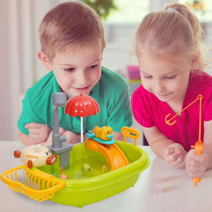 Spülbecken Spielzeug Kinder Spielspüle,kinderwaschbecken Küchenspüle Spielzeug Set Mit Angelspiel Sc