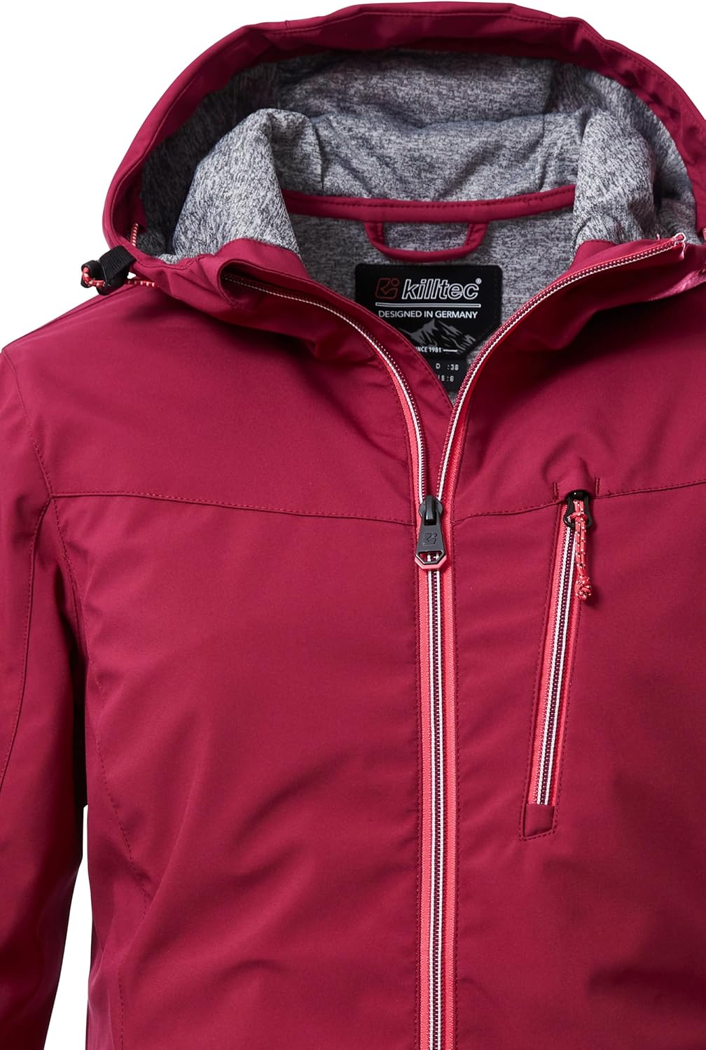 Killtec Damen Kos 89 Wmn Sftshll Jckt Softshelljacke/Outdoorjacke mit Kapuze, dunkelrose