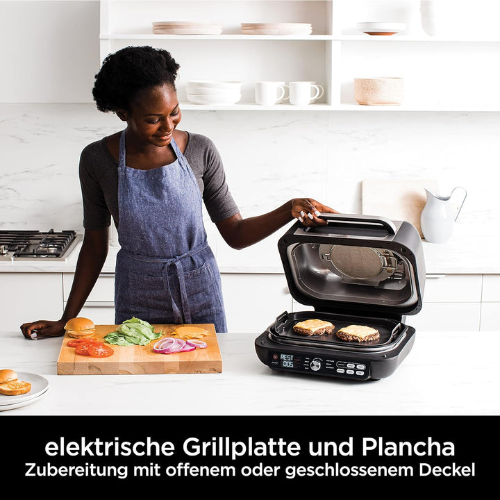 Ninja Foodi MAX PRO Grill, Plancha Flat Grill Plate & Airfryer, 3,8LHeissluftfritteuse, Air Fryer mi