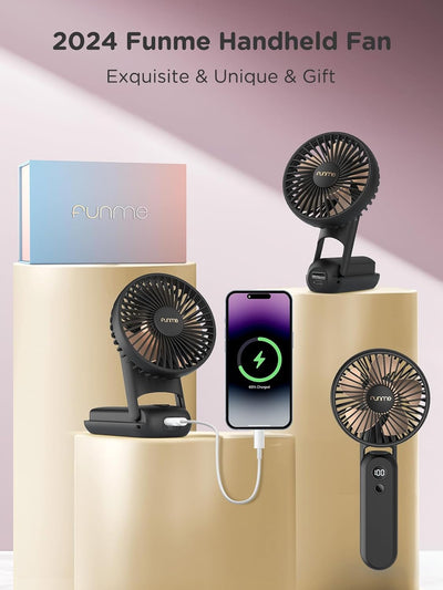 HandHeld Fan, 10000 Batterie Power Bank mit Exquisite Geschenkbox, 3 IN 1 Handventilator Taschenlamp