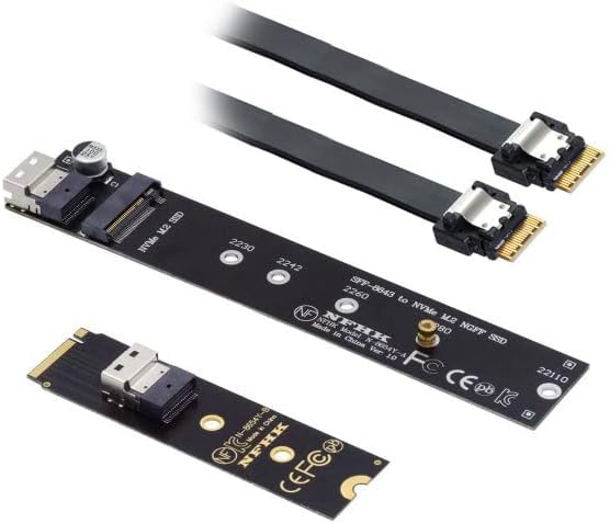 System-S SFF-8654 Adapter NGFF M-Key 40 cm NVME Kabel Stecker zu Buchse für Mainboard SSD
