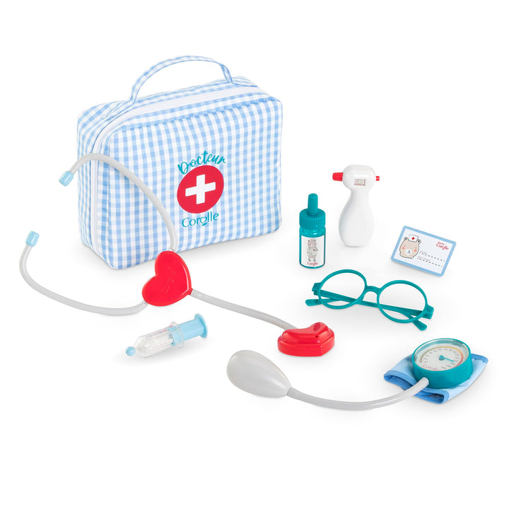 Corolle - Koffer Doktor und Zubehör, 8 Zubehörteile, für Puppen 30 cm, ab 18 Monaten, 9000111140