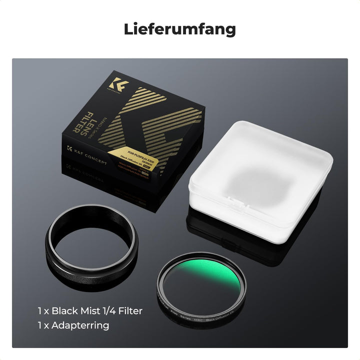 K&amp;F CONCEPT Black-Mist 1/4 Filter Kompatibel mit Fujifilm Kamera X100-Serie,Black Promist 1/4 Filter