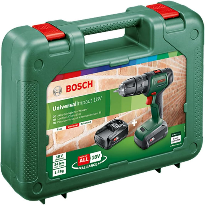 Bosch Home and Garden Bosch Akku Schlagbohrschrauber UniversalImpact 18 V (2 Akkus, 18 Volt System,