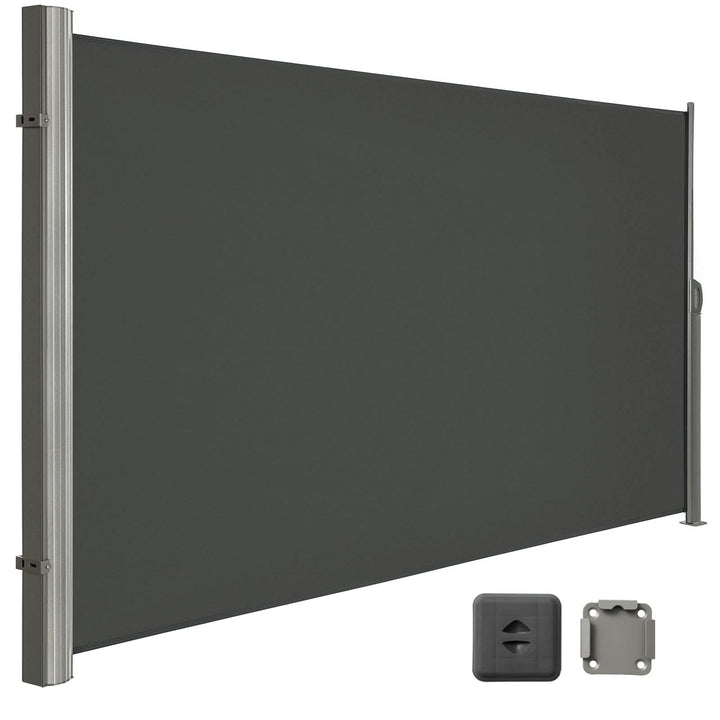 LARMNEE Alu-Seitenmarkise, ausziehbar, 180 x 300 cm, Sichtschutz, Sonnenschutz, Blickdicht, Seitenro