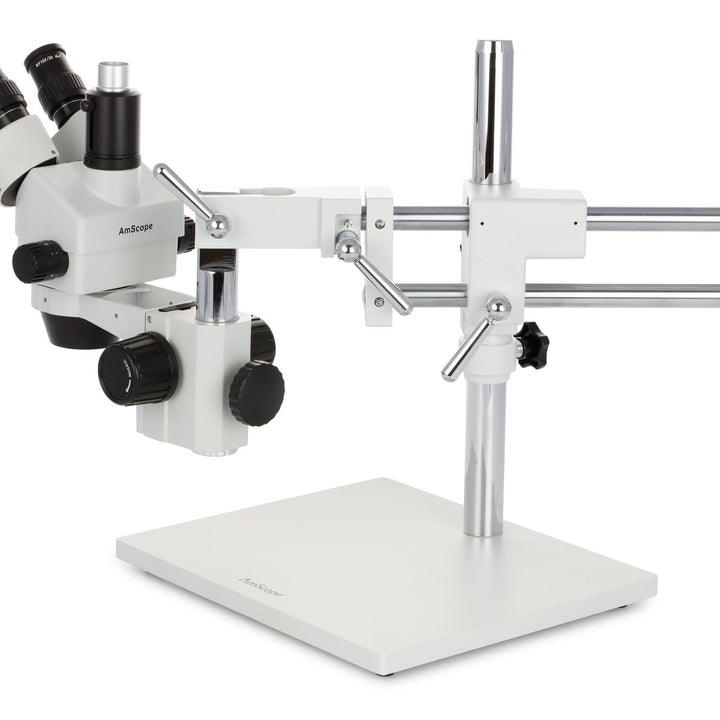 AmScope SM-4TZ-144 Trinokulares Stereomikroskop mit 144-LED-Ringlicht, 3.5X-90X, Weiss