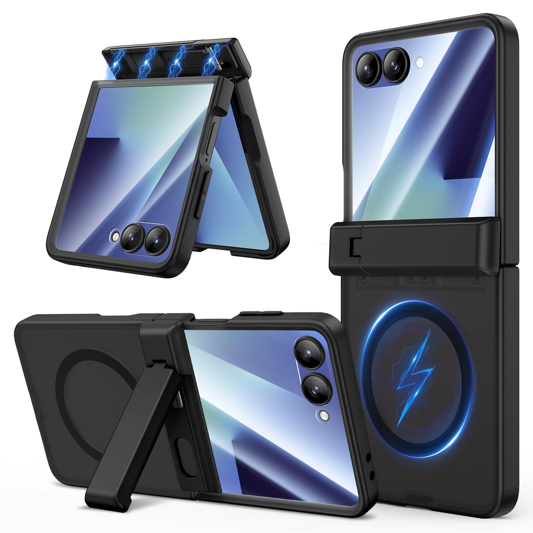 Doeshine für Samsung Galaxy Z Flip 7 Hülle [Not für Flip 7FE] mit Mag-Safe, Ständer und Displayschut