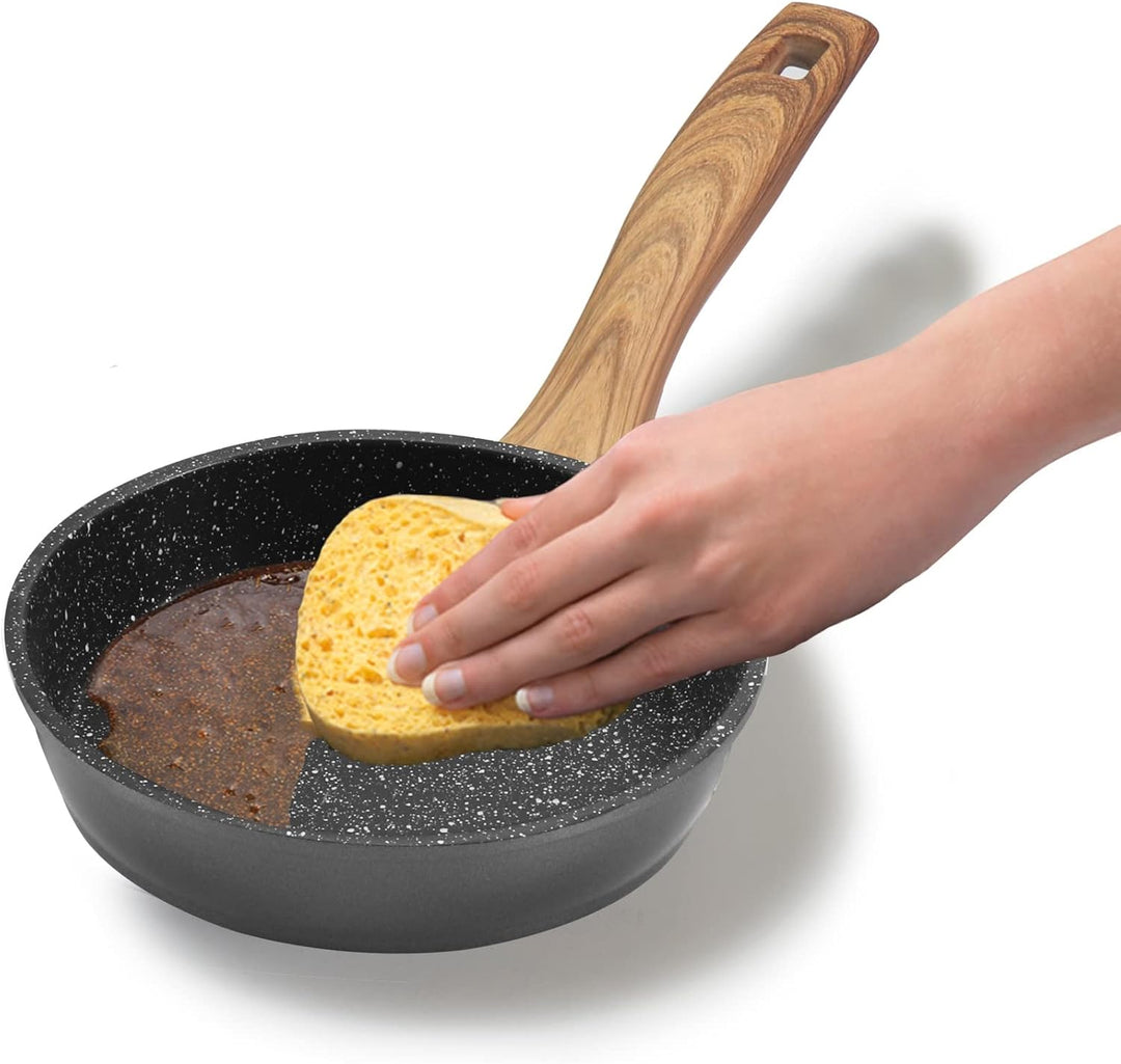 STONELINE Back to Nature Bratpfanne, 14 cm, antihaftbeschichtete Pfanne mit echten Steinpartikeln, a