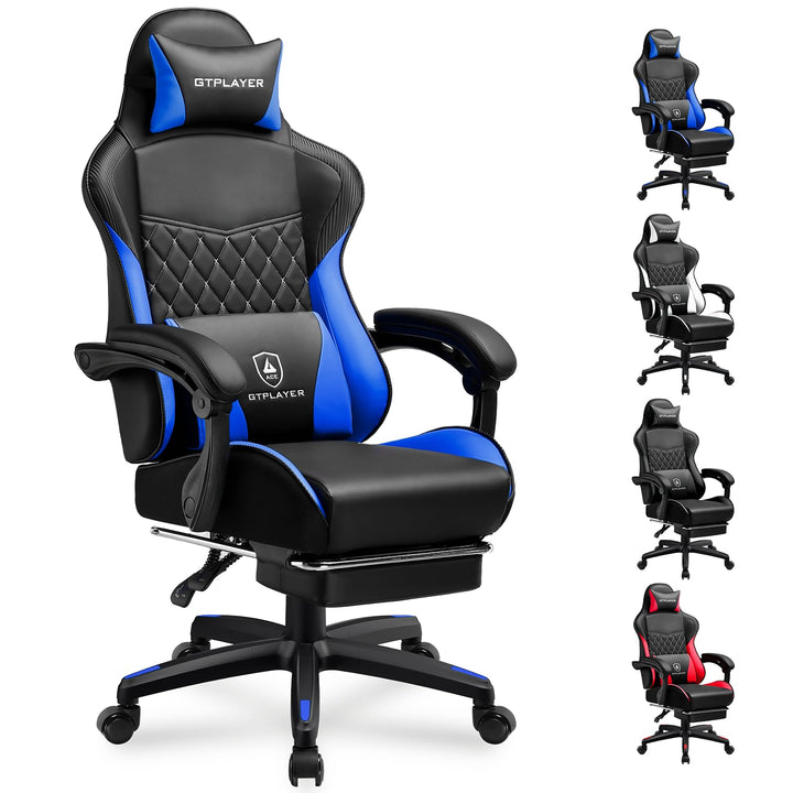 GTPLAYER Gaming Stuhl, Gaming Chair, Ergonomischer Höhenverstellbarer Bürostuhl, Zweckmässig für Win