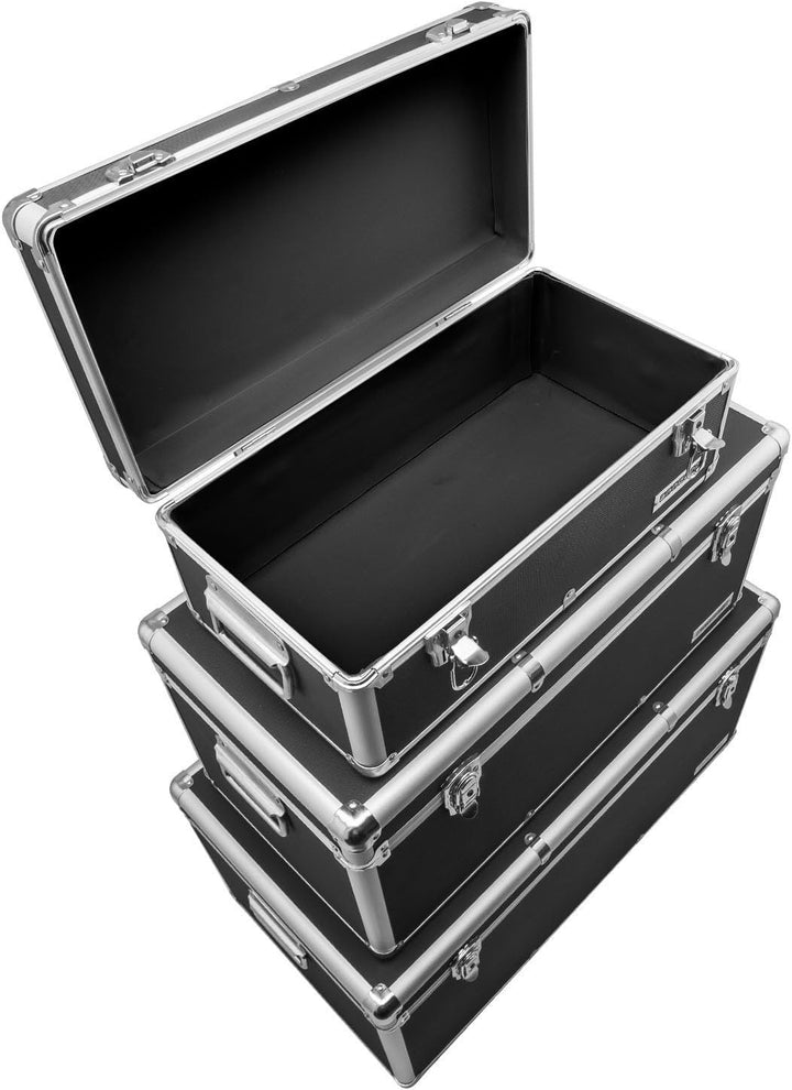 ANNDORA SHOPPING-WELTEN Aluminium-Rahmenkoffer Transport-Box, Koffer in Schwarz mit 155 Liter Volume