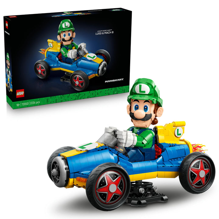 LEGO Super Mario: Mario Kart: Luigi & Turboflitzer - Nintendo Figur und Auto Modellbau für Erwachsen