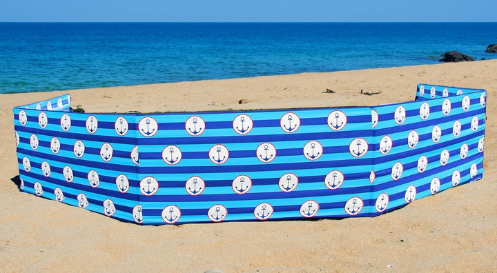 Windschutz Strand, Sichtschutz für Strand, Garten und Camping, Strandwindschutz, Strandzaun Anker 4m