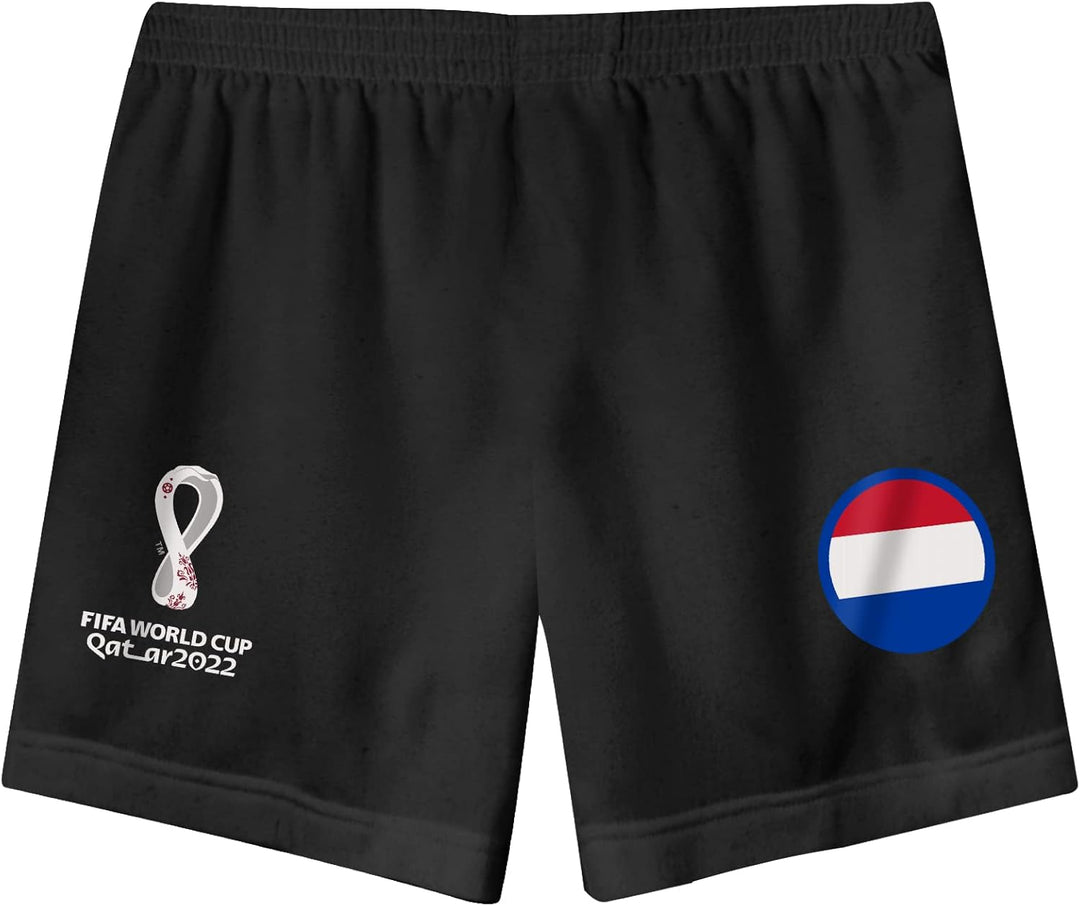 FIFA Unisex Kinder Offizielles World Cup 2022 Tee & Short Set – Niederlande – Zuhause Country Tee &