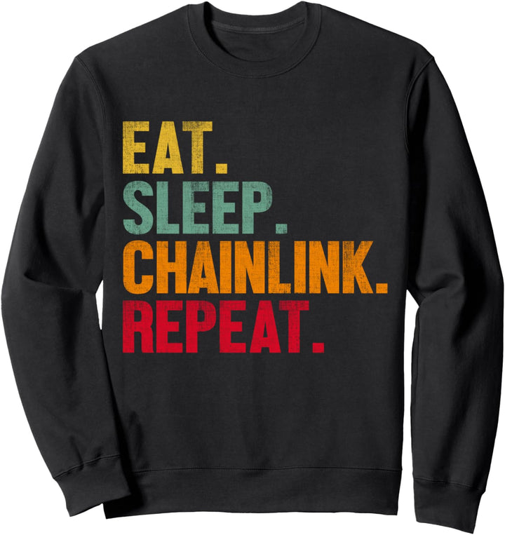 Eat Sleep Chainlink Repeat Retro Cryptocurrency Lover Sweatshirt