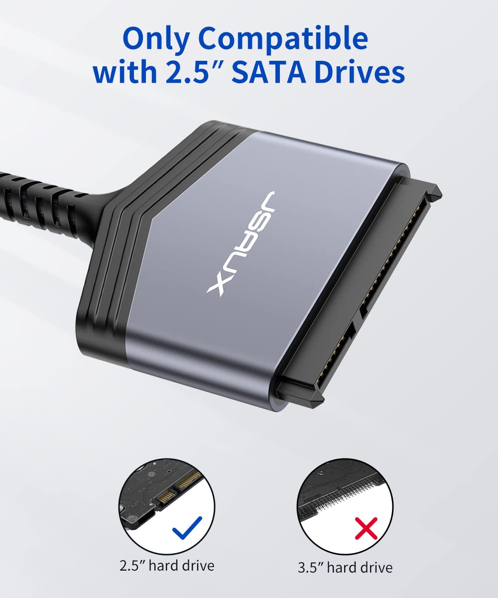 JSAUX SATA auf USB C Kabel, USB C 3.1 zu 2.5" SATA III Festplatten Adapter Typ C für 2,5 Zoll SSD un