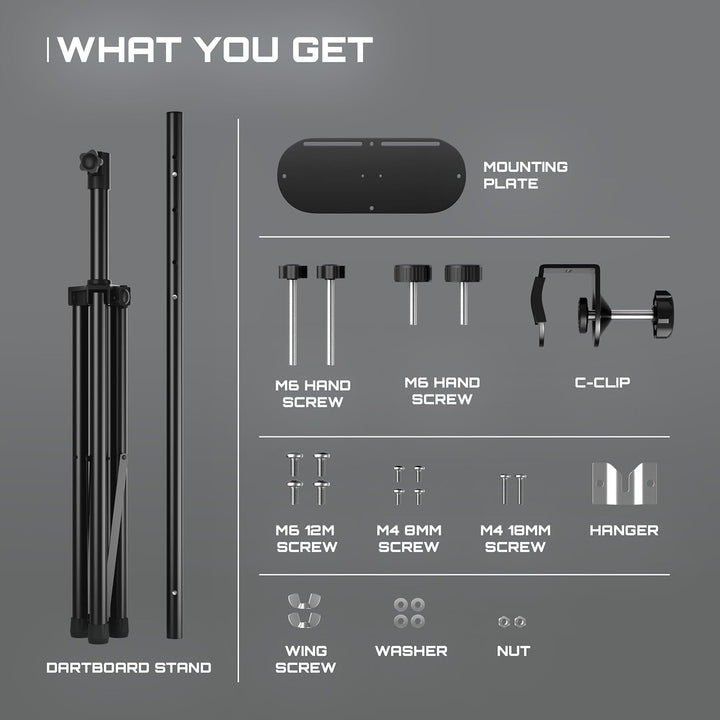 KOTO - Heavy Duty Dartboard Standard, geeignet für Sisal- und elektronische Dartscheiben, zusammenkl