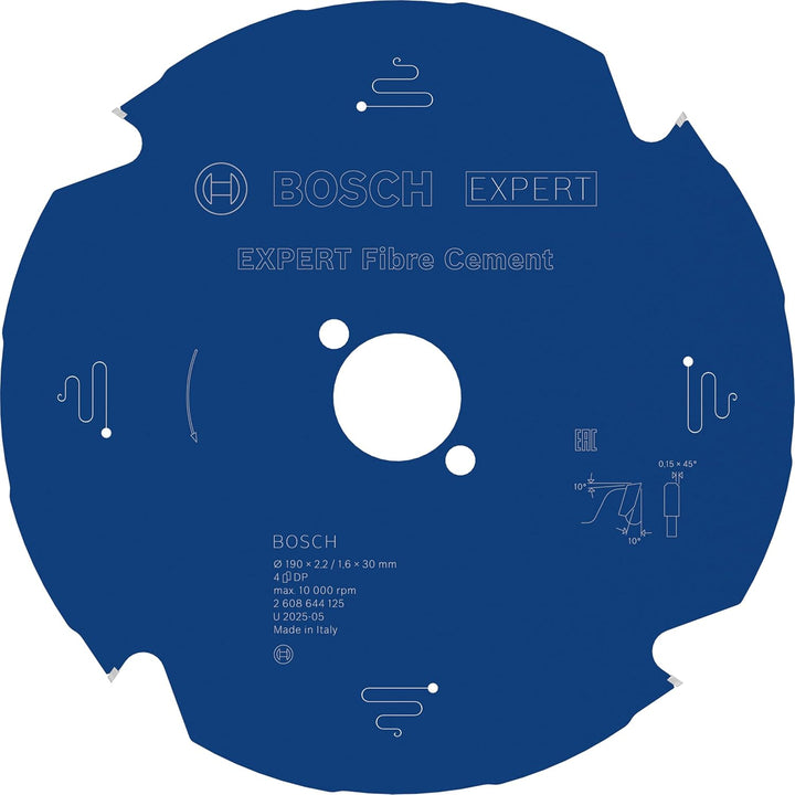 Bosch Professional 1x Kreissägeblatt Expert for Fiber Cement (Faserzement, Sägeblatt Ø 190 x 30 x 2,