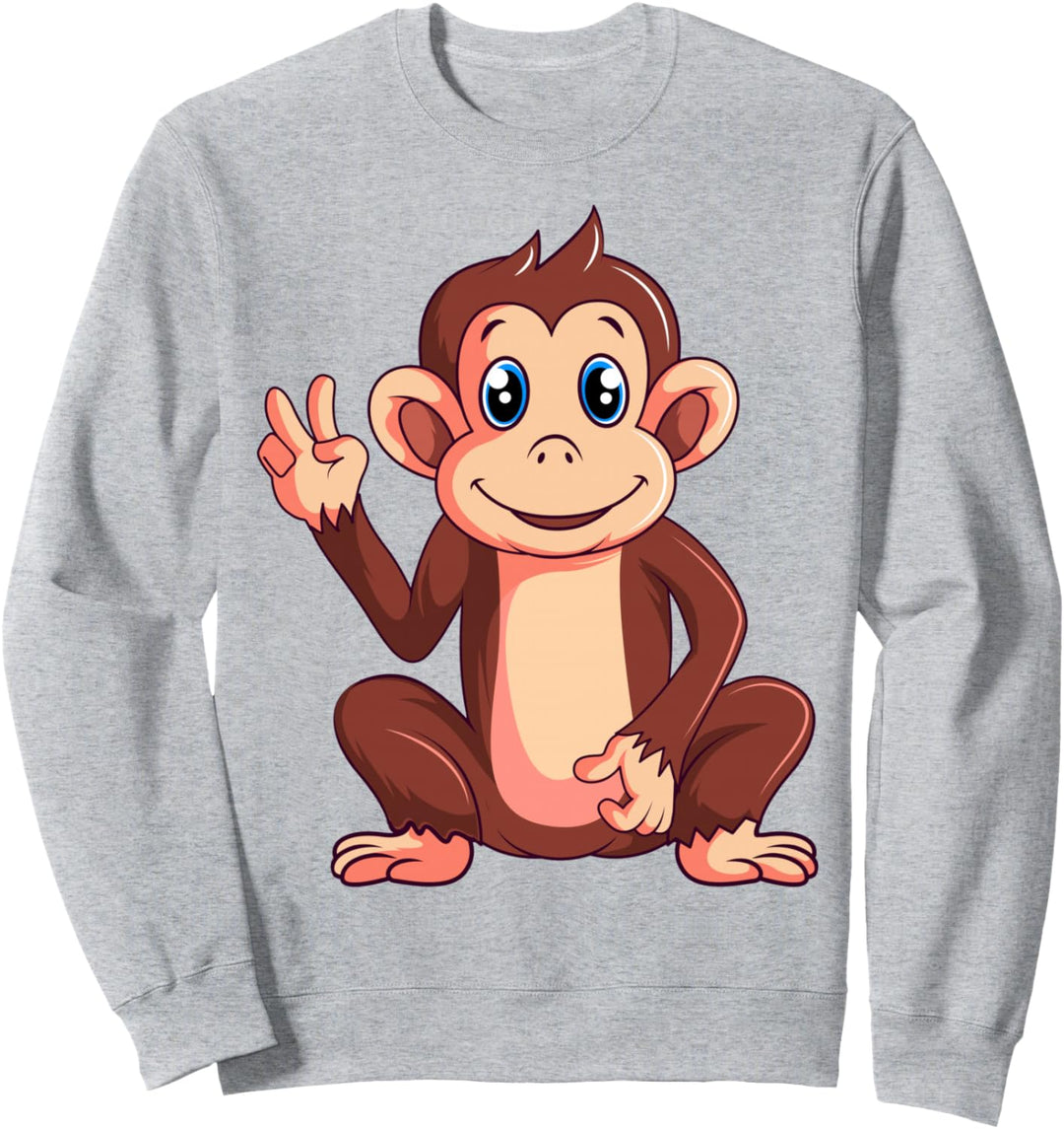 Affen Äffchen Mädchen Jungen Kinder Sweatshirt