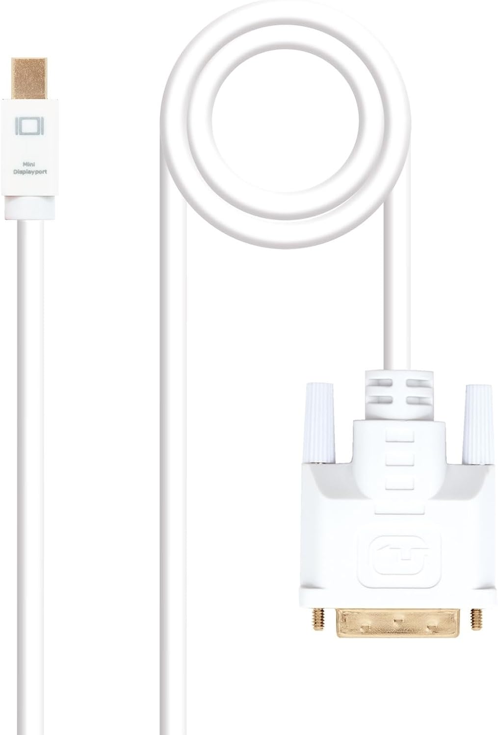 Weisses Mini-DisplayPort-auf-DVI-Konverterkabel mit einer Länge von 5,0 m, ideal für den Anschluss v