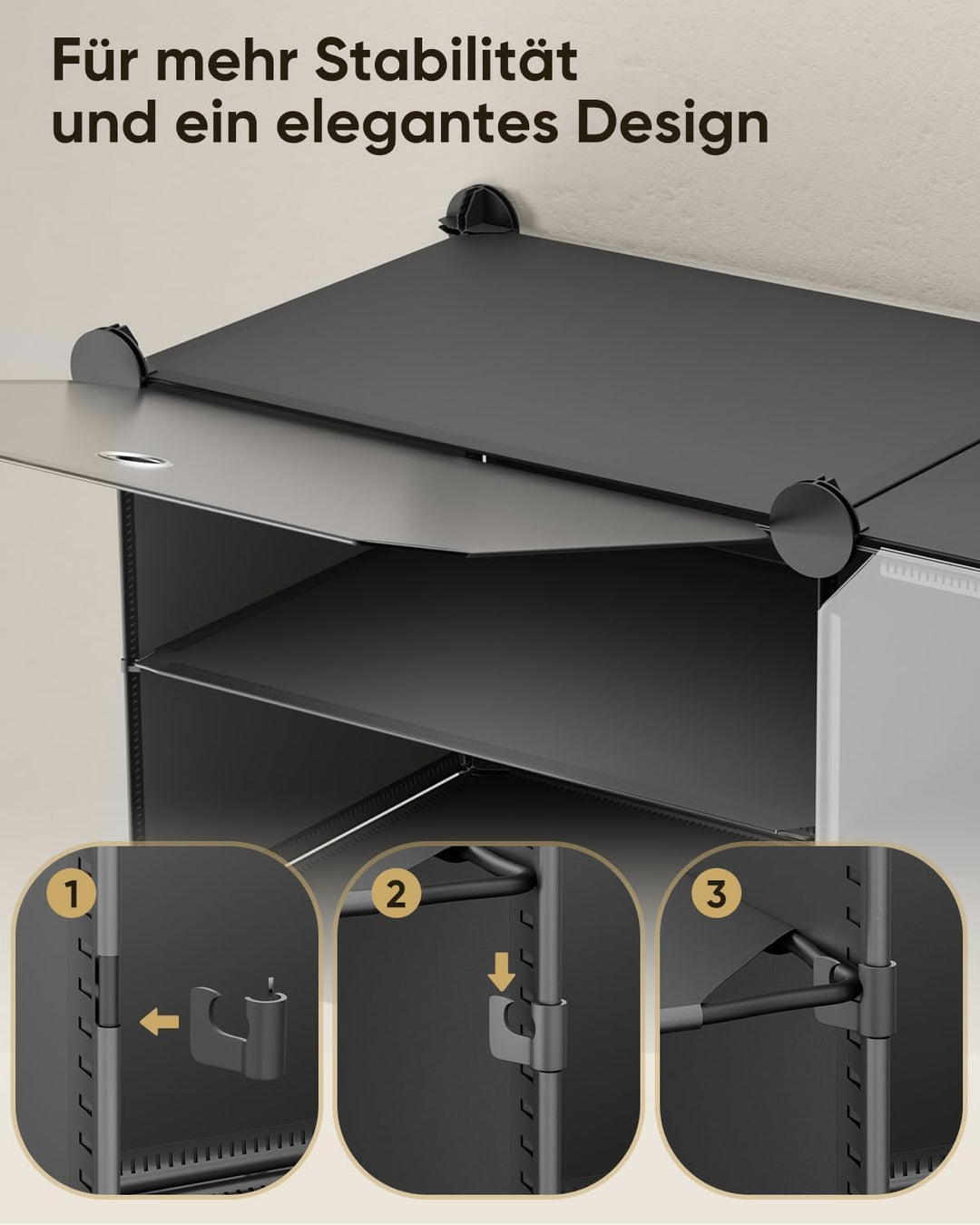 Sekey Schuhschrank 6 Fächer aus PP – Selbstaufbau mit Hammer – Grosses Schuhregal für Familie (84x31