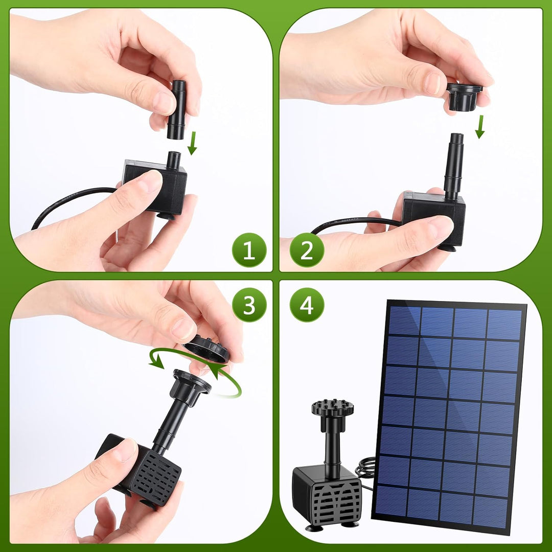 AISITIN Solar Springbrunnen für Aussen, 2,5W DIY Solar Teichpumpe mit 1,2M Wasserleitung Solarbrunne