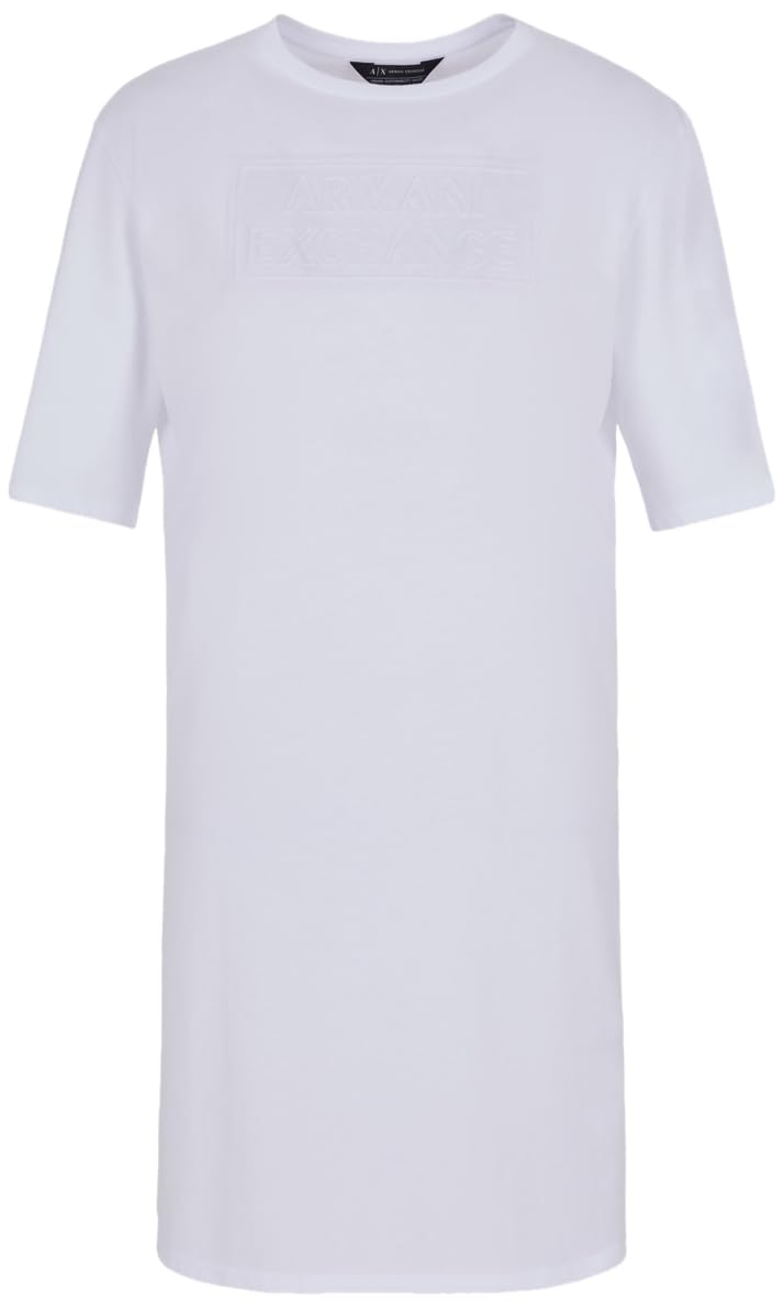 Armani Exchange Damen Sustainable, Classic Fit Casual Dress XL Weiss, XL Weiss