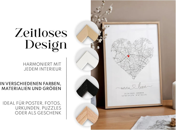 Artower® Bilderrahmen für DIN A2 42 x 60 cm Natur Holz Eiche Dünner Rahmen | Posterrahmen Gross Coll