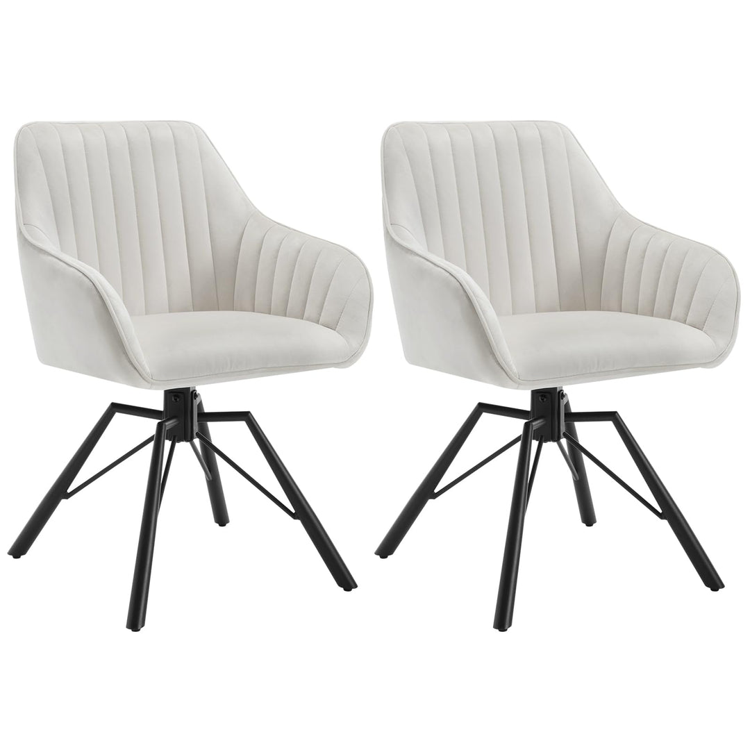 WOLTU Esszimmerstühle drehbar 2er Set, Samt Stuhl Esszimmer, Sessel Wohnzimmer, Drehstuhl, Küchenstu