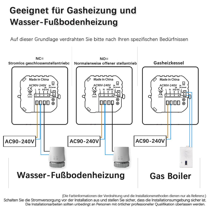 WiFi Thermostat Fussbodenheizung Für Wasser Fussbodenheizung, Programmierbar Raumthermostat, Thermos