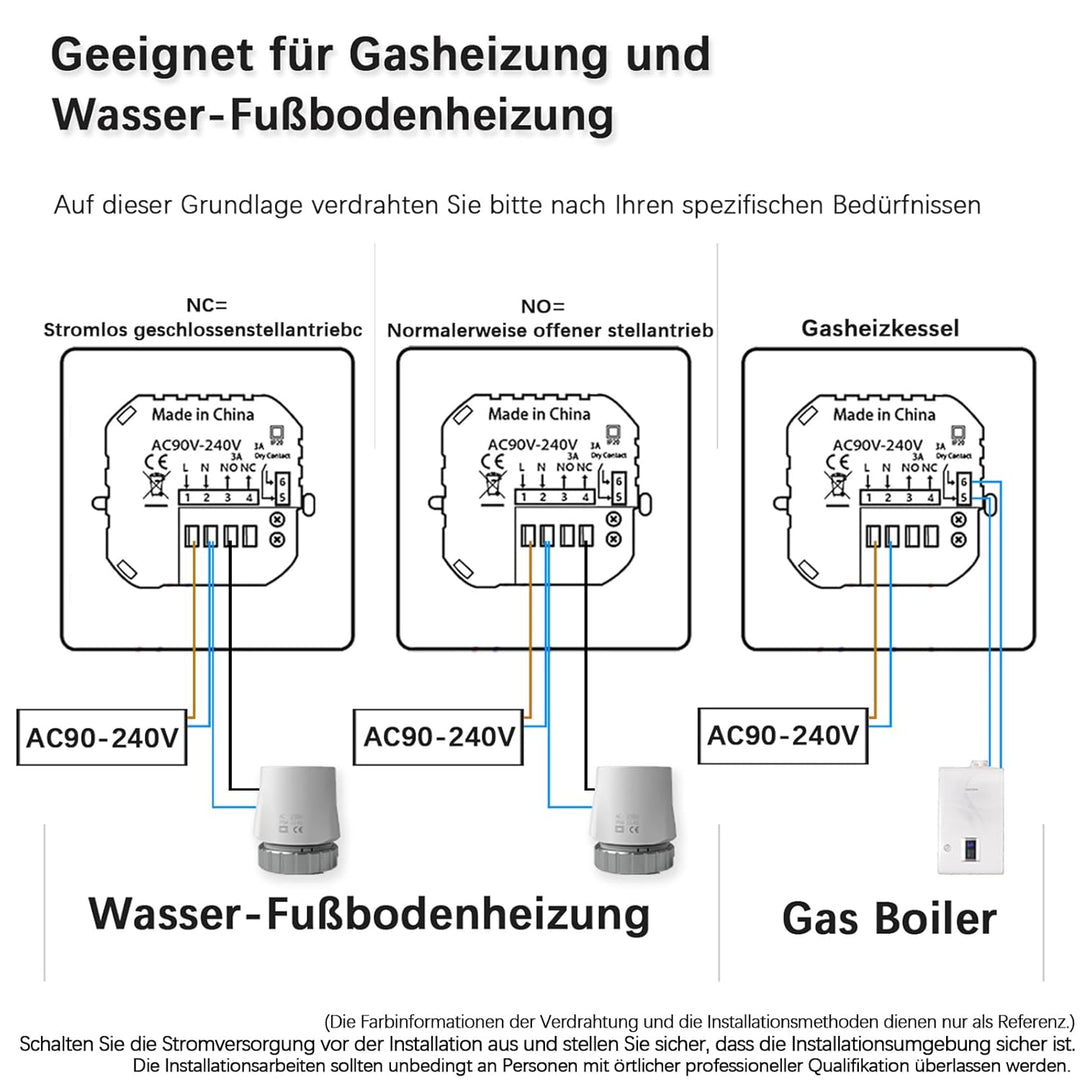 WiFi Thermostat Fussbodenheizung für Wasser,Programmierbar Raumthermostat Fussbodenheizung, Kompatib